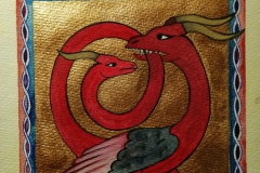 Anphivena from the Aberdeen Bestiary folio 68v (aquarel)